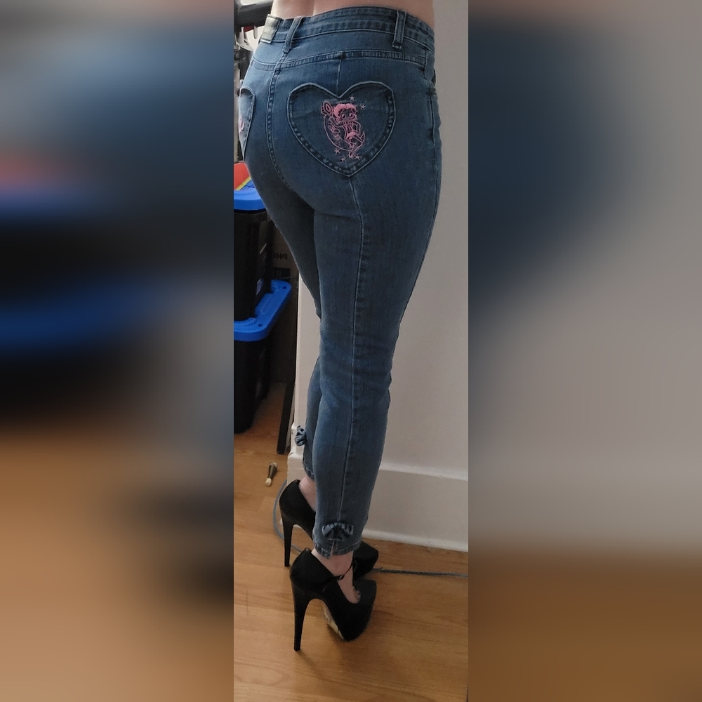 One of a kind Lazy Oaf Betty Boop jeans size 28